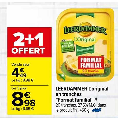 leerdammer l'original en tranches "format familial"