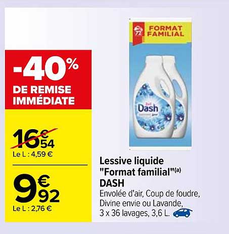 lessive liquide "format familial" dash