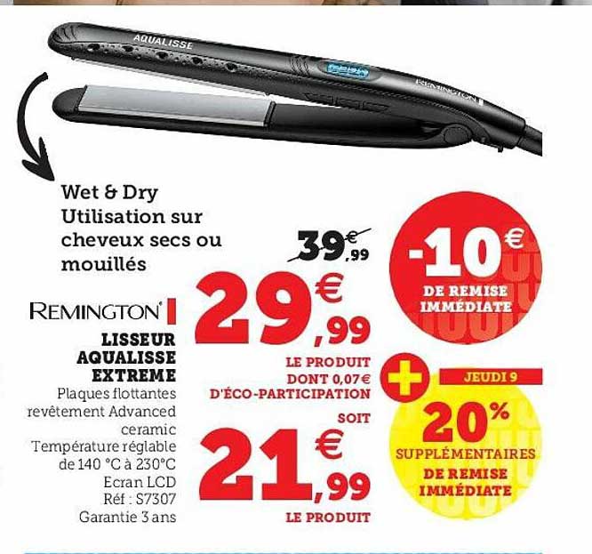 lisseur aqualisse extrême remington