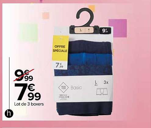 Lot De 3 Boxers Tex Basic