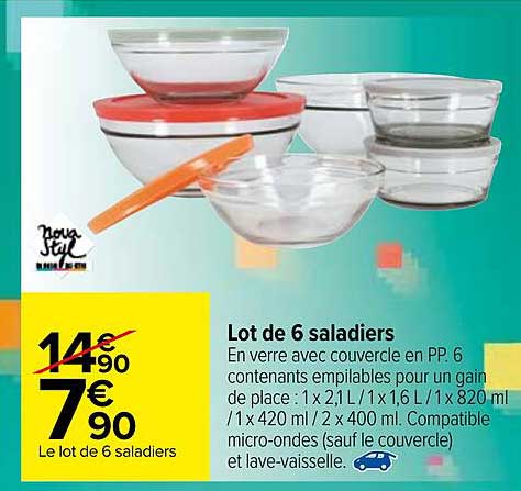 lot de 6 saladiers nova styl