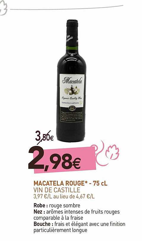 macatela rouge - 75 cl vin de castille