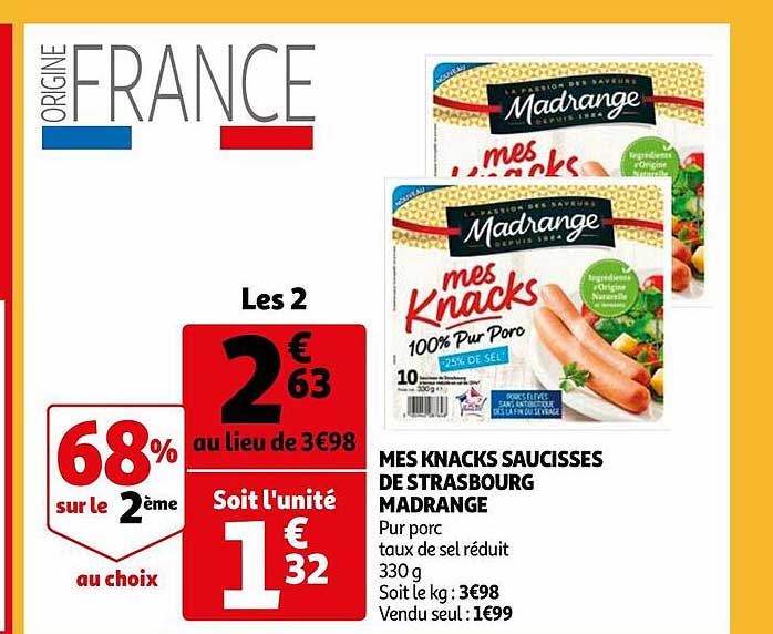 mes knacks saucisses de strasbourg madrange