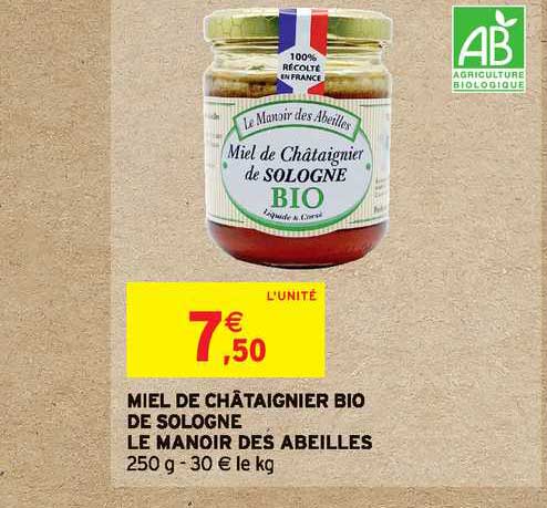 miel de châtaignier bio de sologne le manoir des abeilles