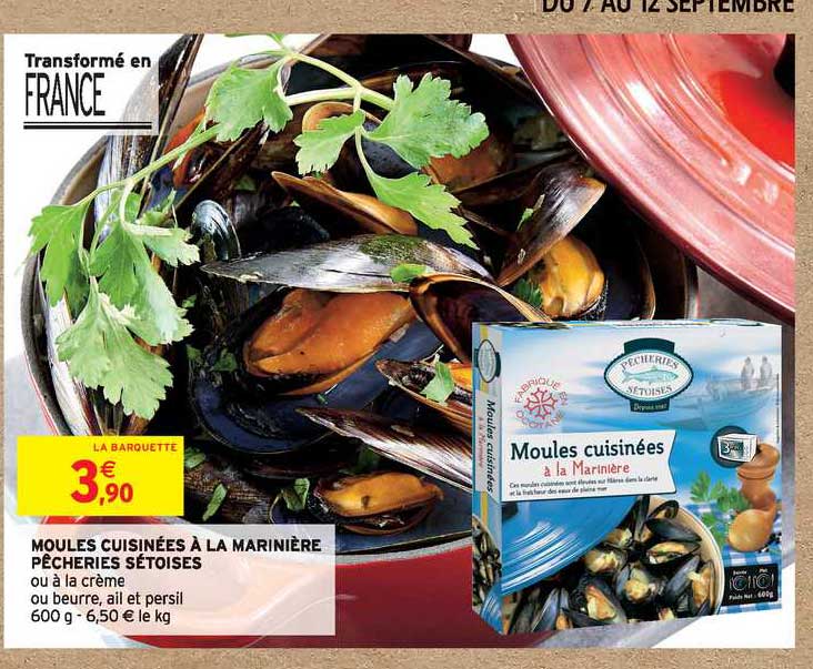 moules cuisinées à la marinière pêcheries sétoises