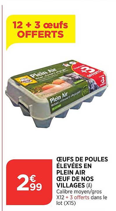 oeufs de poules élevées en plein air œuf de nos villages