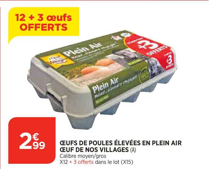 oeufs de poules élevées en plein air œuf de nos villages