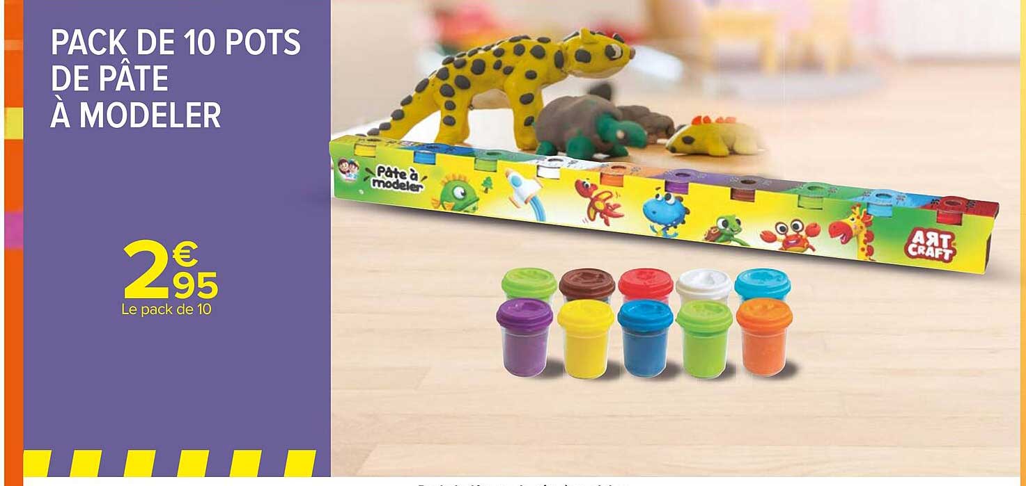 pack de 10 pots de pâte à modeler