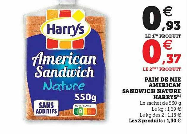 pain de mie american sandwich nature harrys