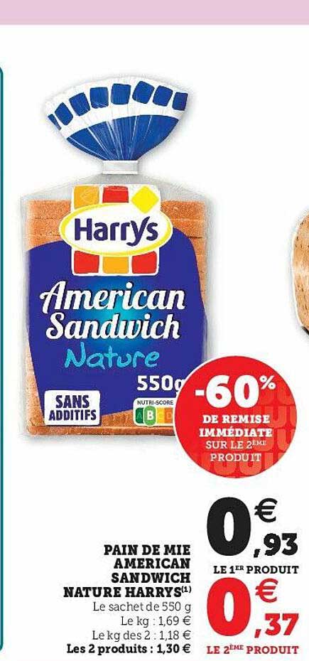 pain de mie american sandwich nature harrys