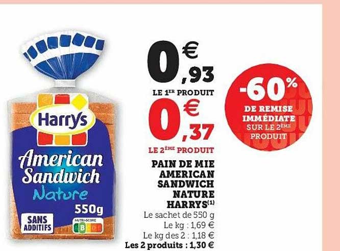 pain de mie american sandwich nature harrys