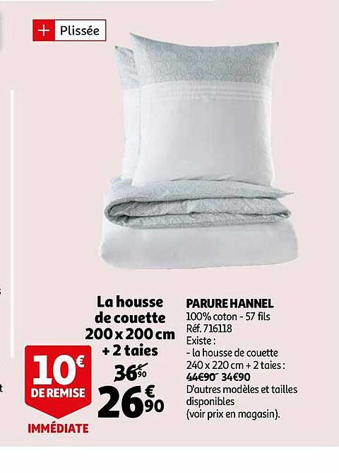 Parure Hannel : La Housse De Couette 200 X 200 Cm + 2 Taies