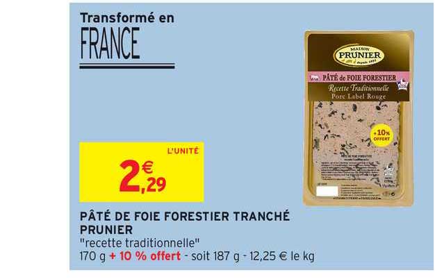 pâté de foie forestier tranché prunier