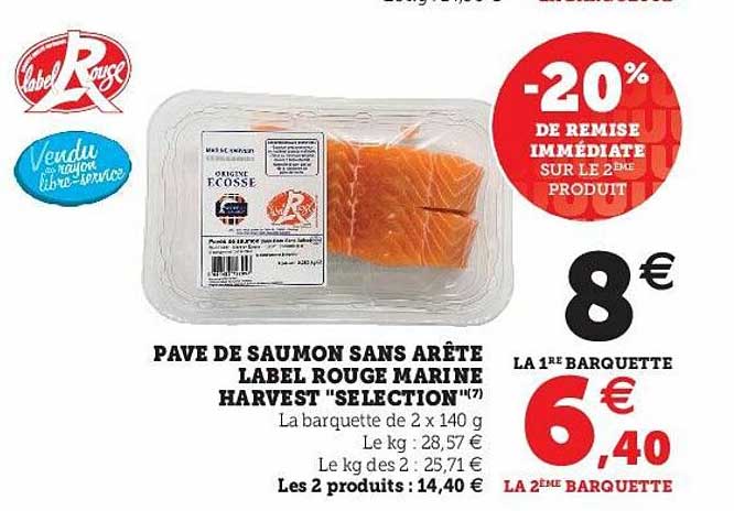 pavé de saumon sans arête label rouge marine harvest "selection"