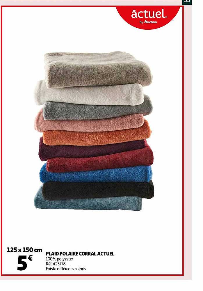 plaid polaire corral actuel 125 x 150 cm