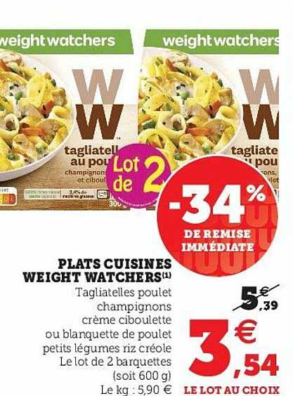 plats cuisinés wieght watchers