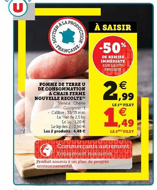 Pomme De Terre U De Consommation à Chair Ferme Nouvelle Récolte