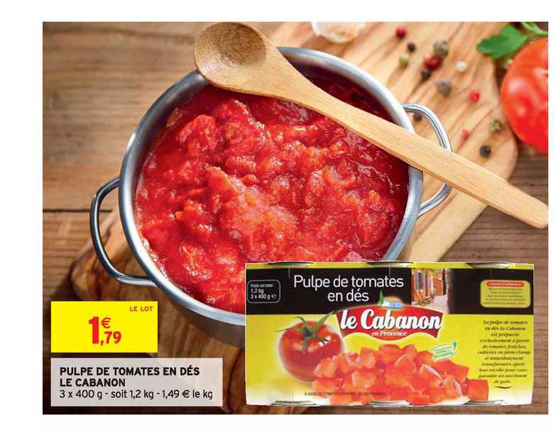 Pulpe De Tomates En Dés Le Cabanon