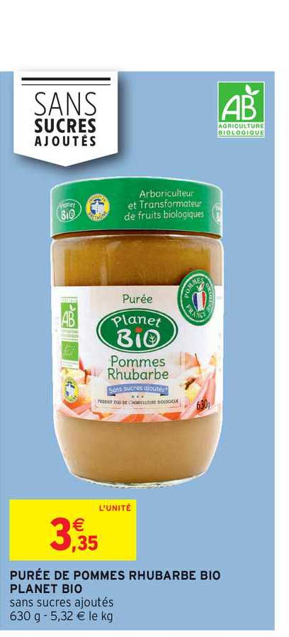 purée de pomme rhubarbe bio planet bio