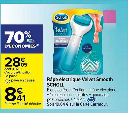 râpe électrique velvet smooth scholl