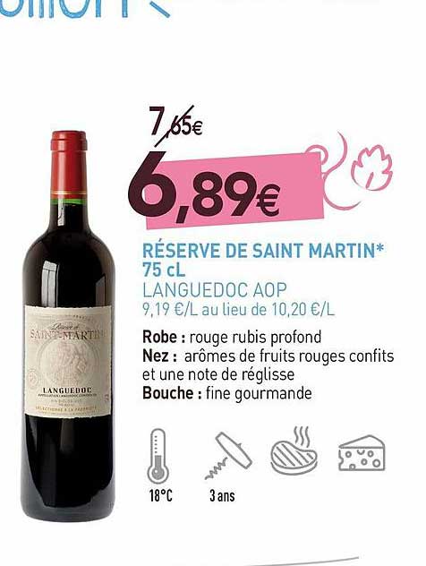 Réserve De Saint Martin 75 Cl Languedoc Aop