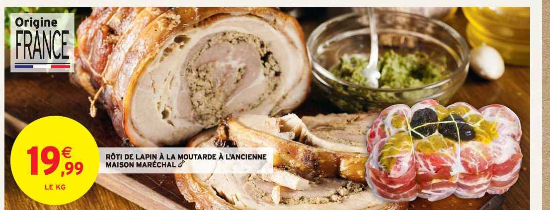 rôti de lapin à la moutarde à l'ancienne maison maréchal