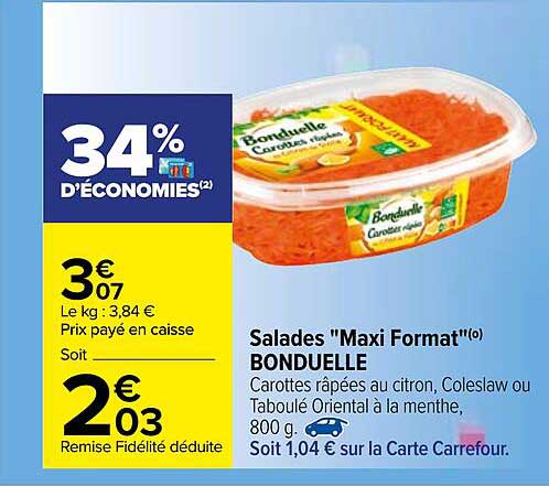 salades "maxi format" bonduelle