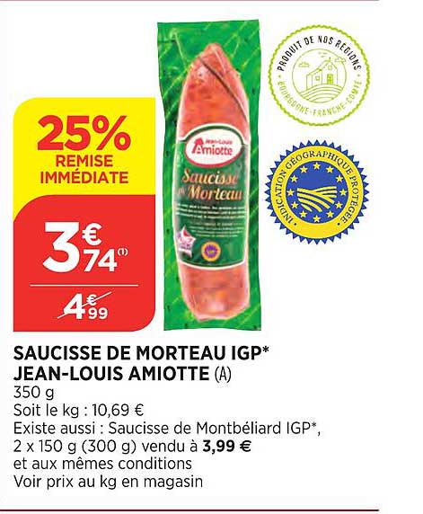 saucisse de morteau igp jean-louis amiotte