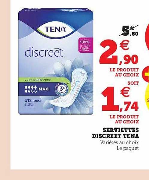 Serviettes Discreet Tena