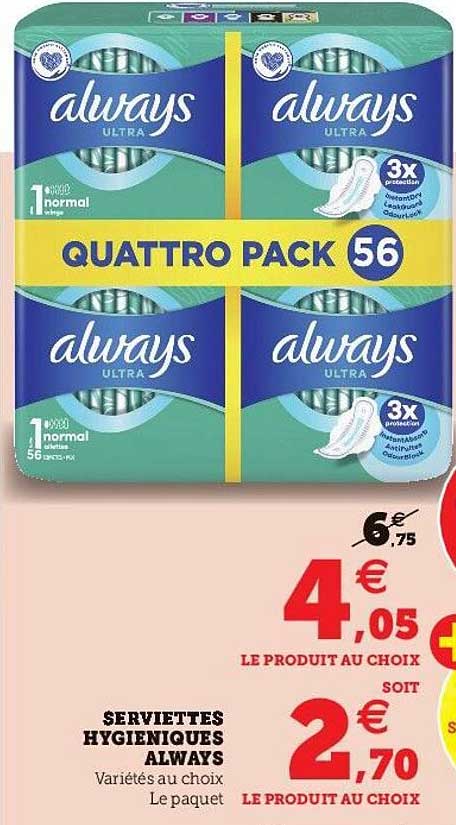 serviettes hygiéniques always