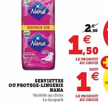 serviettes ou protège-lingerie nana