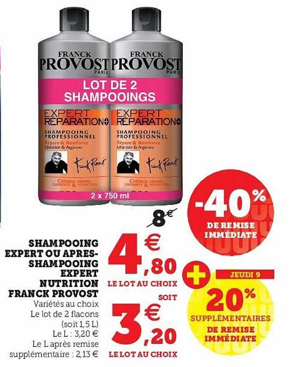 shampooing expert ou après-shampooing expert nutrition franck provost