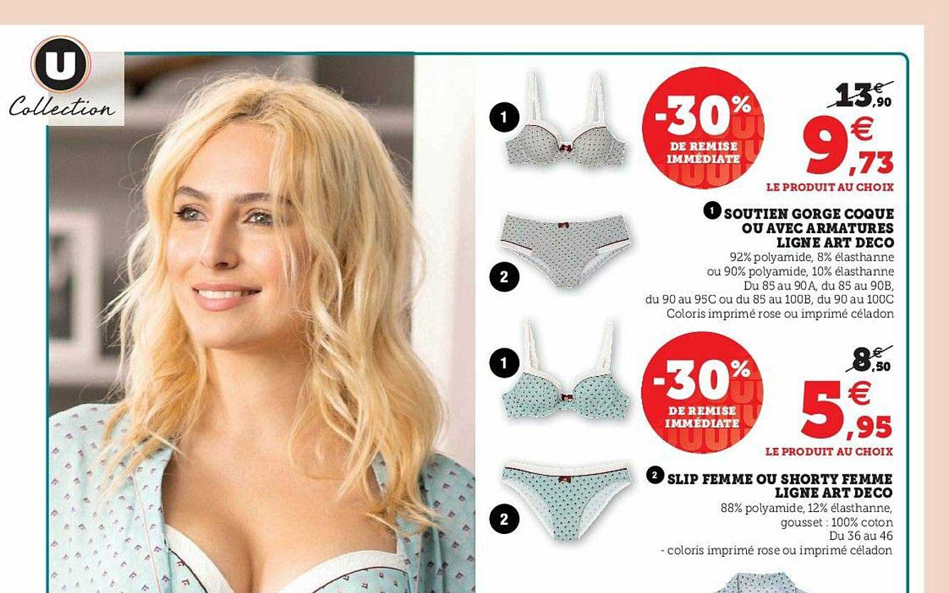 soutien gorge coque ou avec armatures ligne art déco, slip femme ou shorty femme ligne art déco