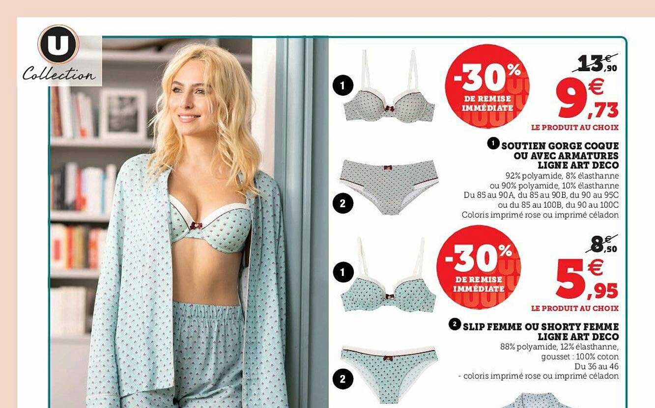 soutien gorge coque ou avec armatures ligne art déco, slip femme ou shorty femme ligne art déco