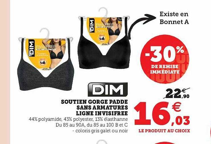 soutien gorge padde sans armatures ligne invisifree dim