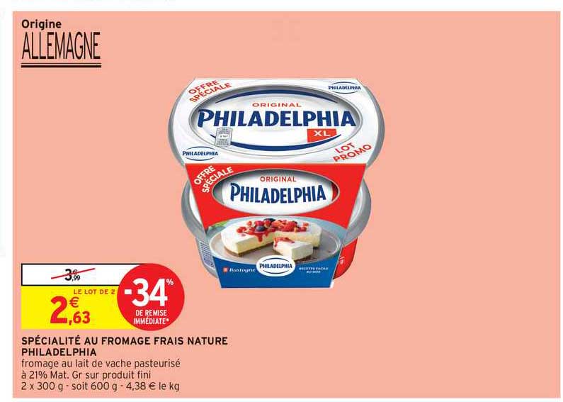 Spécialité Au Fromage Frais Nature Philadelphia