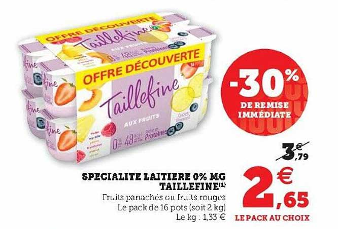 spécialité laitière 0% mg taillefine