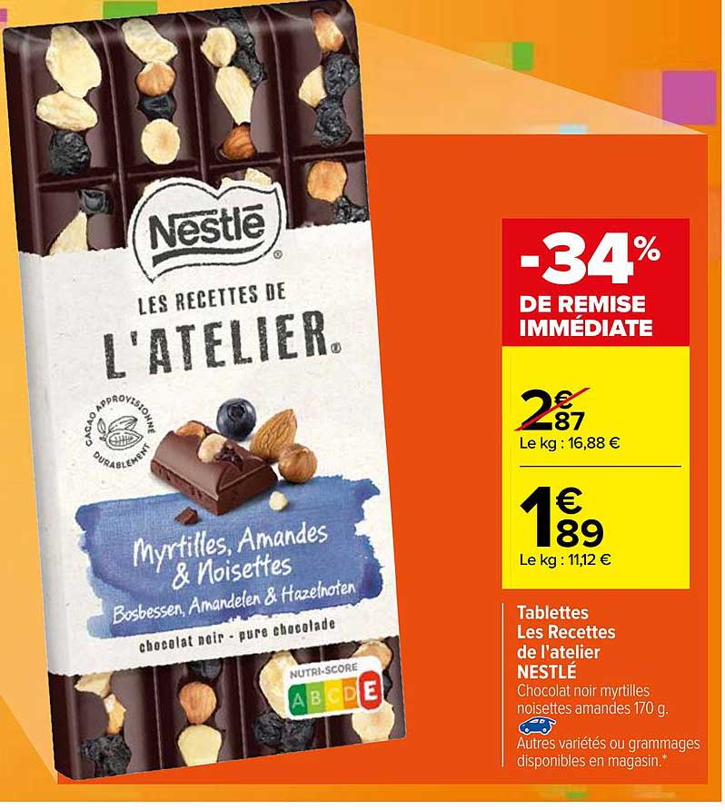 tablettes les recettes de l'atelier nestlé