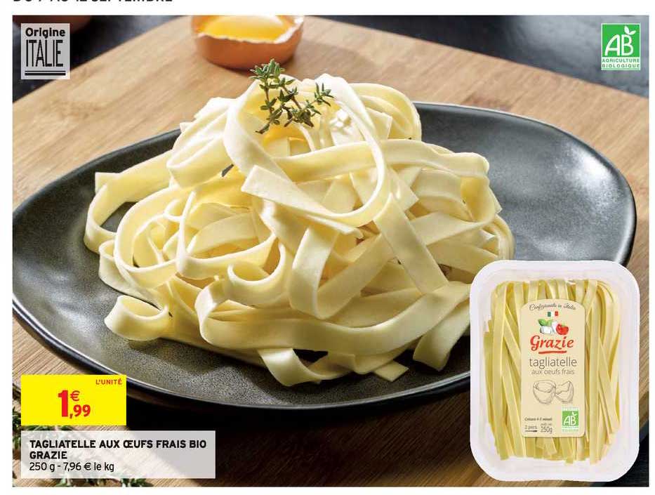 tagliatelle aux oeufs frais bio grazie
