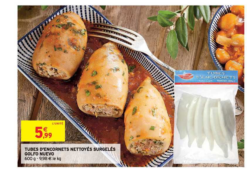 tubes d'encornets nettoyés surgelés golfo nuevo
