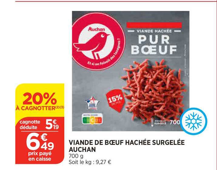 Viande De Bœuf Hachée Surgelée Auchan
