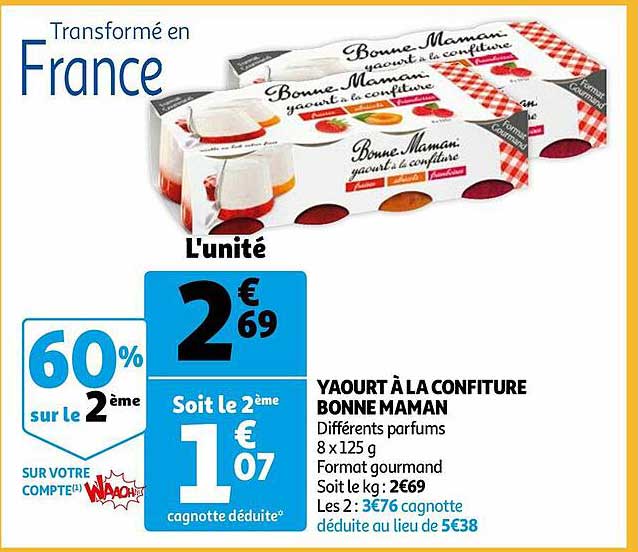 yaourt à la confiture bonne maman