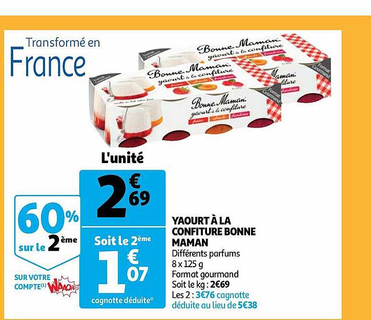 yaourt à la confiture bonne maman