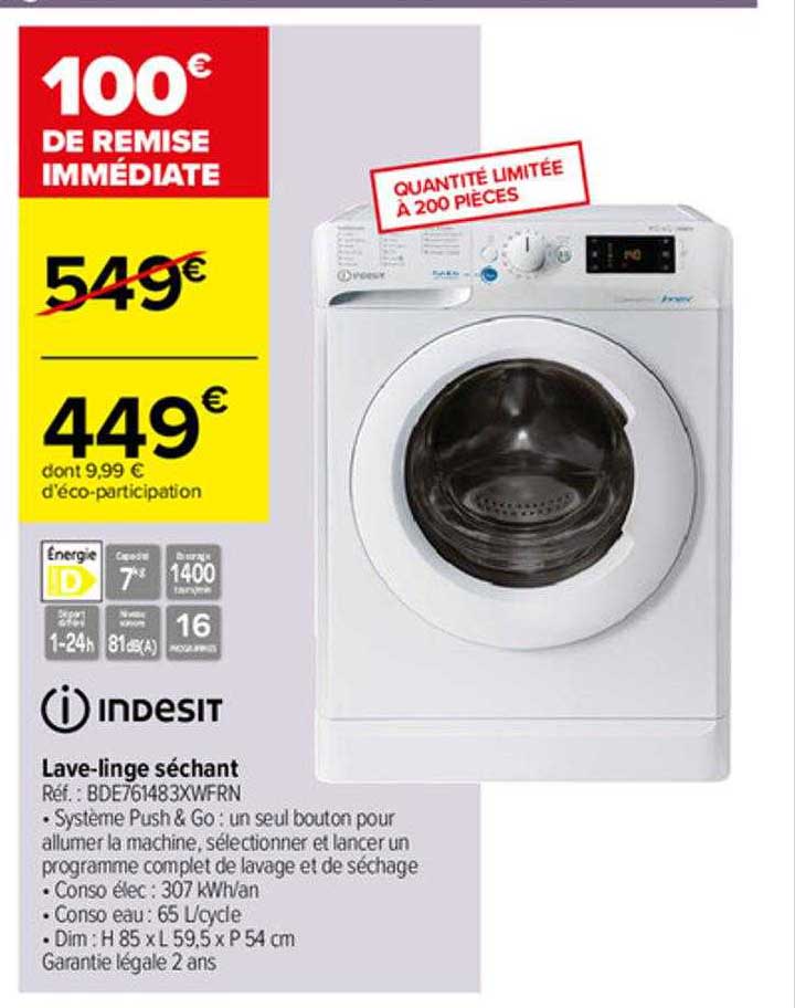 lave-linge séchant indesit