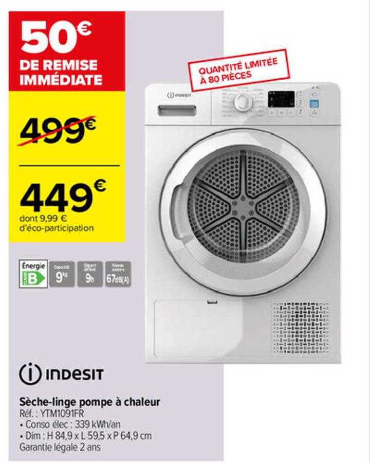 sèche-linge pompe à chaleur indesit