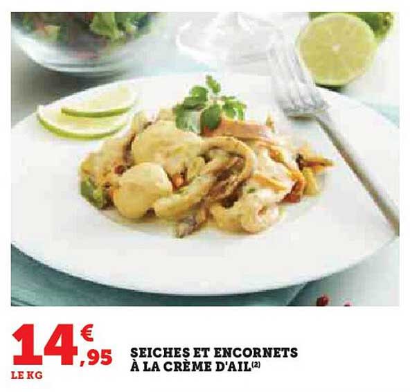 seiches et encornets à la crème d'ail