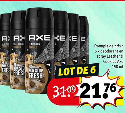 6 X  Déodorant En Spray Leather & Cookies Axe