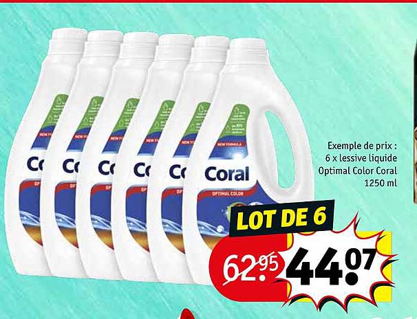 6 x lessive liquide optimal color coral