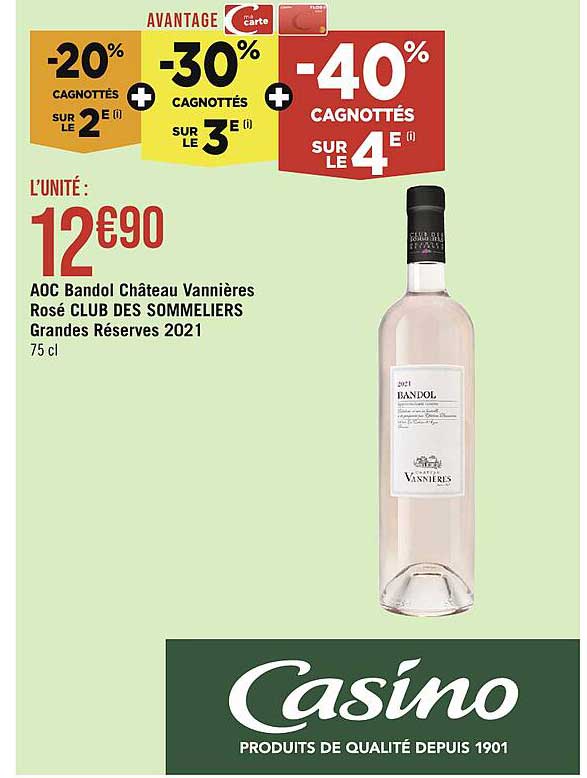 aoc bandol château vannières rosé club des sommeliers grandes réserves 2021