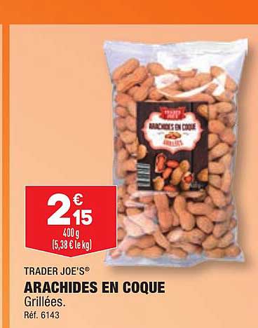 arachides en coque trader joe's